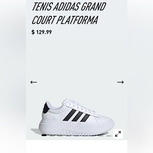 ADIDAS GRAND COURT PLATFORM WHITE/BLACK